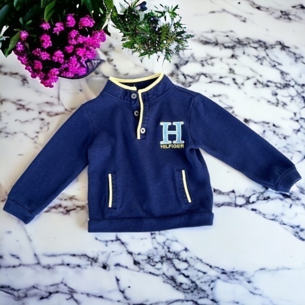 Tommy Hilfiger Toddler Size 3T Navy Blue Pullover Sweatshirt Long Sleeves Unisex